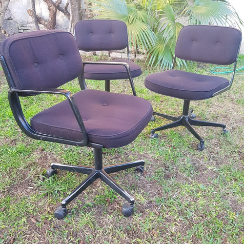 Juego Sillas Eames Aluminium Bauhaus Mid Century Oficina 70s