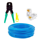 Kit 30 Metros Cabo De Rede Internet, Alicate Crimpar 10 Rj45