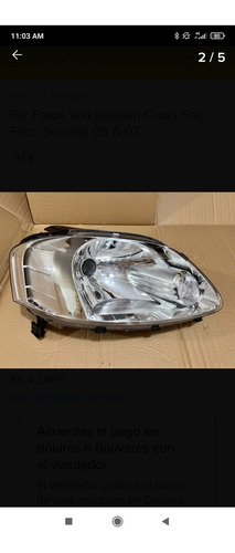 Faro De Volkswagen Fox Cross 2004-2005 Izquierdo  Foto 3