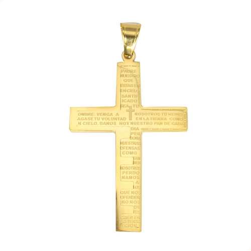 Dije Cruz Crucifijo Oración Para Hombre Oro Laminado 24k