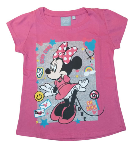 Remera Minnie Mouse Nena Disney Gold Glitter Original