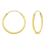 Argollas Lisas Doradas 20 Mm Plata 925 Hombre Mujer Gold Oro