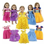 Conjunto Vestidos Princesas 18  Para Muñecas American Girl