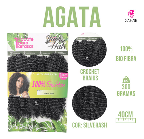 Cabelo Cacheado Bio Vegetal Afro Para Crochet Braids+agulha