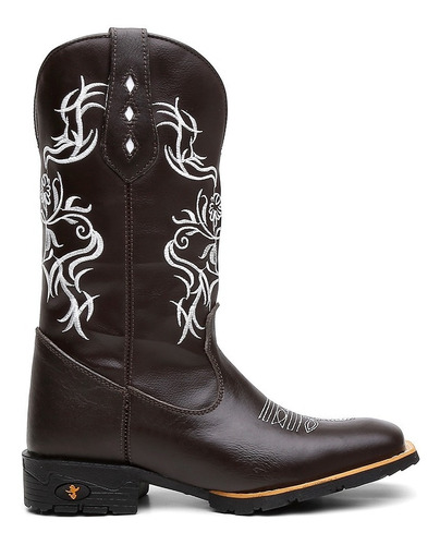 Bota Botina Texana Feminina Montaria Country Couro + Brinde