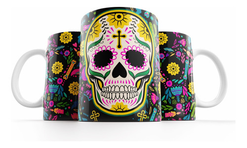 Taza De Cerámica Día De Muertos Calaveras Varios Diseños