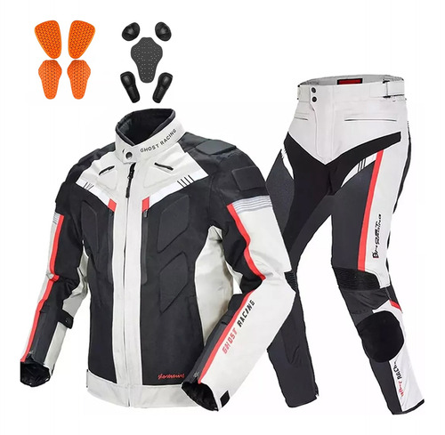 Chamarra Motociclista Impermeable Protección Hombre Kit