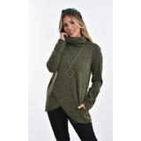 Sweater Cruzado Capa Poleron Lanilla Rustica Otoño Invierno 