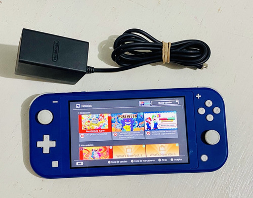 Consola Nintendo Switch Lite Azul Y Cargador Original