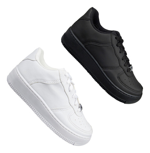 Tenis Unissex Kit 2 Pares Barato Conforto Air New Skate Dubb