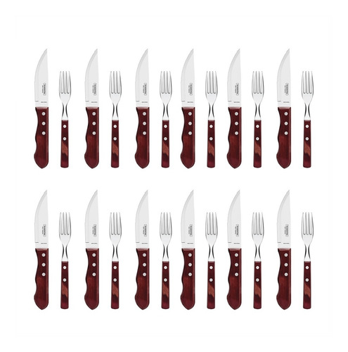 Set X24 Cubiertos Cuchillo Tenedor Tramontina Polywood  M