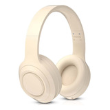 Audífono Diadema Plegable Inalámbrico Bluetooth 5.3 Con Mic Color Blanco Lechoso