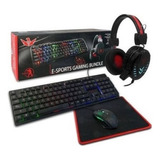 Combo Kit 4x1 Gamer Teclado + Mouse + Audifonos + Mouse Pad