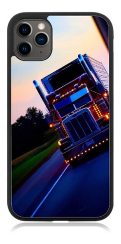 Funda Protector Para iPhone Trailer Rojo Carretera Atardecer