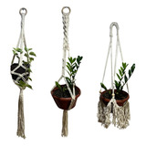 Suportes Kit 3 Un Decorativos Macrame Para Vasos Plantas