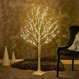 Arbol De Abedul Led De 4 Pies 200 L Luces De Hadas Blancas C