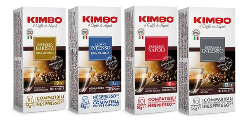 40 Cápsulas Kimbo Espresso Mix (4x10) Compatibles Espresso