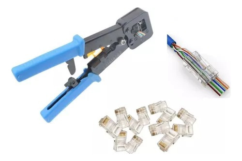 Rj45 Crimpadora Para Conectores Pass-through Cat5 Cat5e Cat6