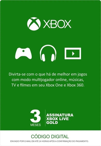 Xbox Live Gold 3 Meses Envio Imediato