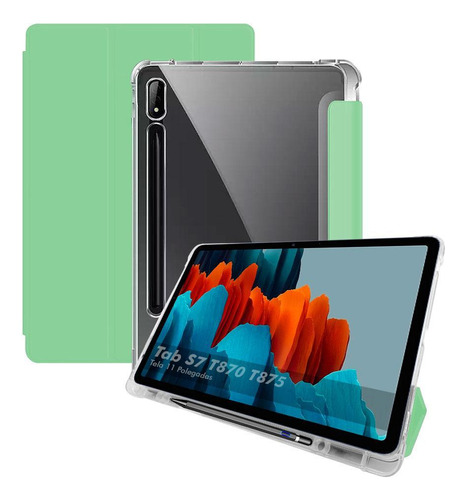 Capa Tab S7 T870 T875 Smart Magnética Premium - Verde Menta