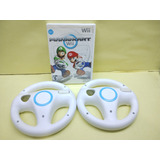 Mario Kart Wii + 2 Volantes Wii Wheel Original Físico Usado.