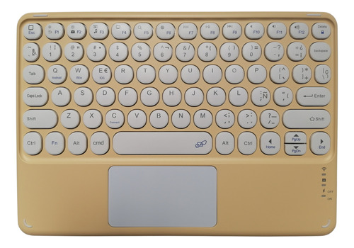 Teclado Bluetooth Touchpad Amarillo Tablet Pc Celular 10 Pul