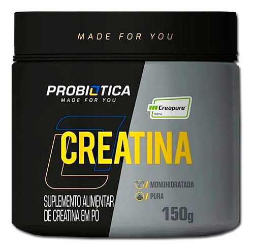 Creatina Pure Probiotica (100% Creapure + Selo) - Pote 150g