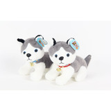 Lobo Sentado De Peluche Con Collar 23cm 6003