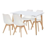 Juego De Comedor Mesa Eames 120x80 + 4 Sillas Tulip Baires 4