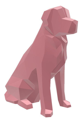 Golden Retriever Geometrico Low Poly Decoração 3d