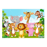 Papel De Parede Infantil Zoo Safari Animais 4m² Azs88