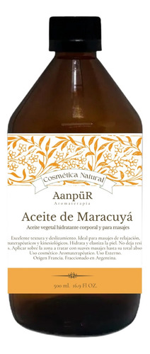 Aceite De Masajes Relax Maracuyá Aanpür Natural 500 Ml