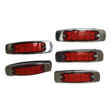 Plafon Tipo Peterbilt Leds Rojo Estrobo 12-24v Kit 5 Pzas