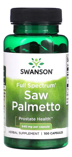 Swanson Saw Palmetto 540 Mg 100 Caps / Cuidado Próstata