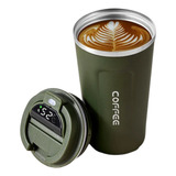 Vaso Mug Termico Cafe Hermetico Acero Doble Capa Frio Calor Color Verde Liso