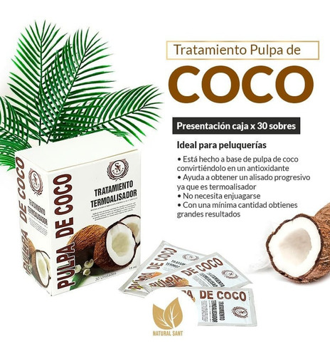 Caja 30u Tratamiento Pulpa De Coco Cabello Pelo Herbacol