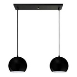 Colgante 2 Luces Lampara Moderna Moer Bocha 15cm E27 Negro 