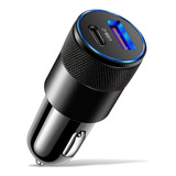 Carregador Veicular Turbo 38w Usb/tipo C P/ iPhone Samsung