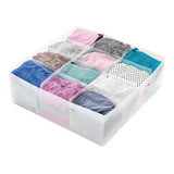 Organizador De Ropa Interior Con 12 Divisiones Color Blanco