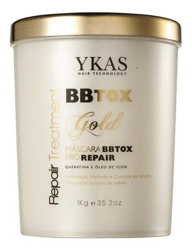 Ykas Bbtox Gold Pro Repair Máscara Capilar 1kg
