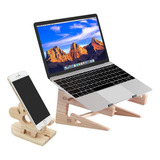 Base Soporte Para Pc Portátil Laptop Ergonómic De Madera Mac