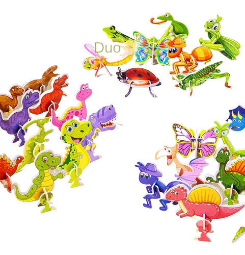 Juguetes De Rompecabezas Insectos Dinosaurios Diy 3d 50pcs