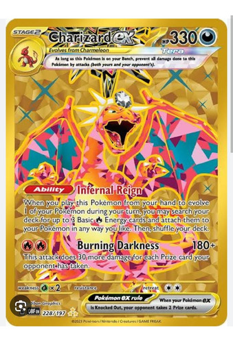 Carta Pokemon Charizard Ex Dourada Gold Obsidiana Em Chamas