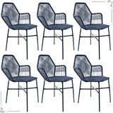  Kit 6 Cadeiras De Sala Cozinha Fibra Sintetica Decorativa