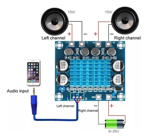 Placa Amplificador Modulo Stereo Digital Xh-a232 / 30w + 30w