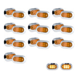 10 Par Mini Plafon Ovalado 6 Hiper Led Caja Camion 12-24v F1