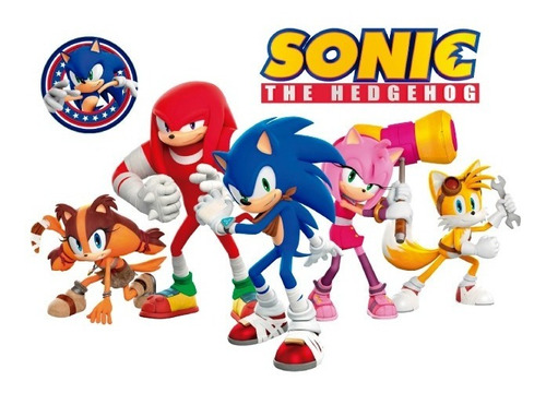 Vinil Decorativo Sonic Y Amigos Nintendo Stickers 120x90cm