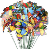 100pcs Estacas De Mariposas 3d Decorativas Jardín Aire Libre
