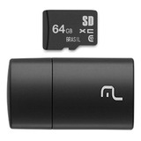 Pen Drive 2 Em 1 Leitor Usb + Cartão Memória Classe 10 64gb