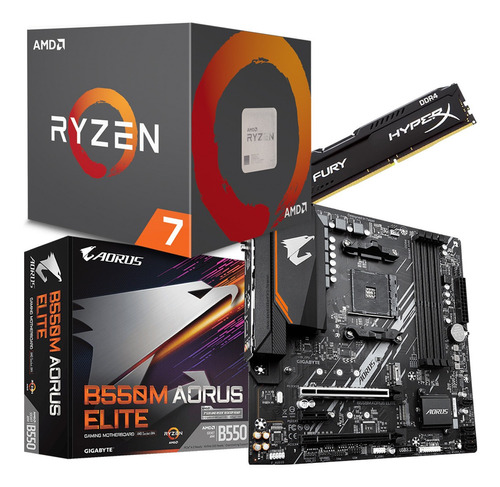 Kit Amd Ryzen 7 5700x  + Gigabyte B550m Aorus Elite + 8 Gb 